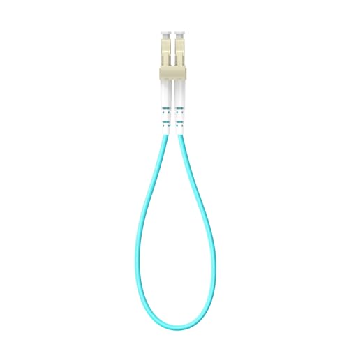 Image of LC to LC OM3 10Gb Multimode Fiber Optic Loopback, Durable Pull Ring Design for Network Testing and Maintenance