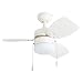Honeywell Ceiling Fans 50600-01 Ocean Breeze Contemporary, 30" LED Frosted Light, Light Oak/Satin Nickel Finish Blades, White