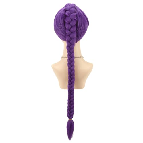 Image of Purple Braid Wigs Women Long Purple Wig Daily Party Halloween Synthetic Wigs