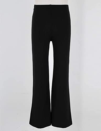 Taikmd Boys Yoga Bootcut Pants Dance Bottoms Sweatpants Jazz Latin Ballroom Salsa Tango Long Bootleg Trousers Dancewear (Black, 8) #TOP6