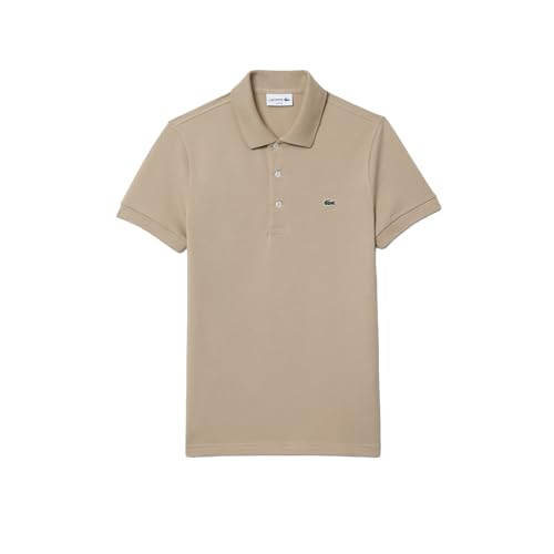 Image of Lacoste Men Cotton Blend Slim Fit Polo Shirt (PH6348 Beige 02S 05), Large