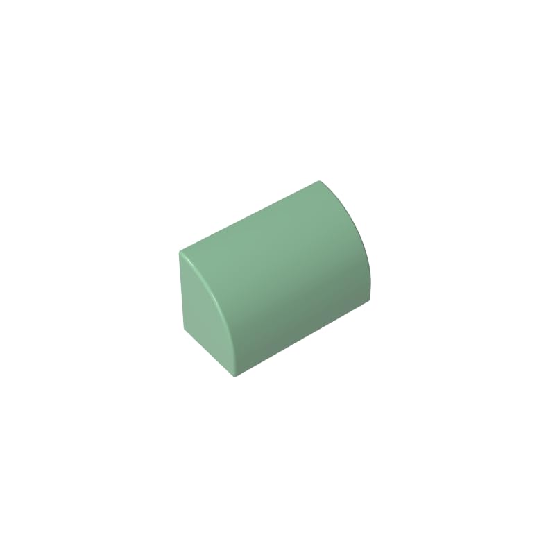 Arched Brick 1X2X1 Smooth Curved Brick 50PCS Compatible with Lego 37352 GDS-M063 Classic Bulk Toy MOC Color:Sand Green