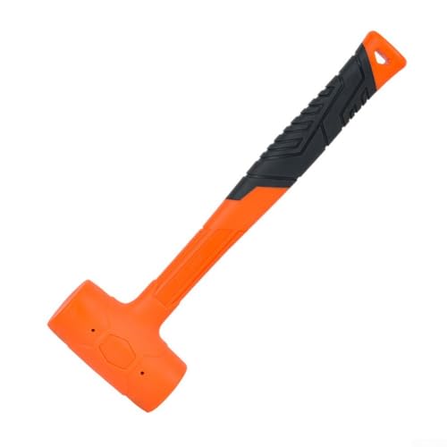 Marteau avec grenaille en acier, maillet en caoutchouc non étincelant pour le travail du bois et l'installation de carreaux de sol, design anti-rebond avec prise en main confortable à carreaux (0,2 kg
