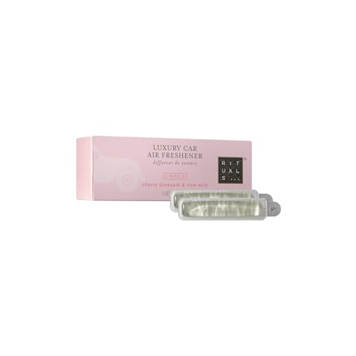 RITUALS Sakura Auto Lufterfrischer Nachfüllpack 2 Nachfüller Kirschblüte & Reismilch 2 x 3 g ohne Wiederverwendbaren Holzhalter