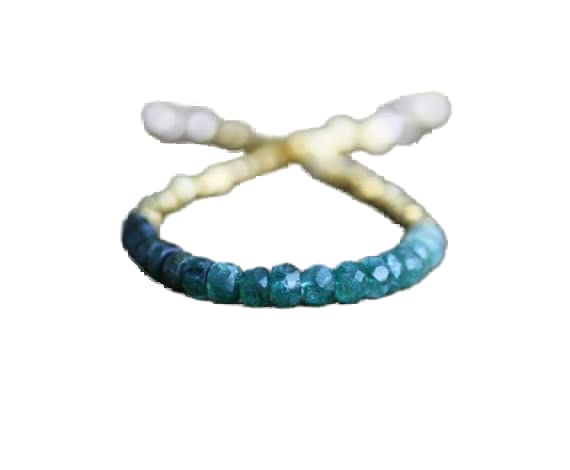 Faceted cut gemstone beads bracelet émeraude 4mm d'exception de 7 inch