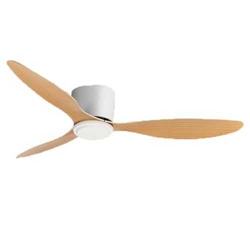 JUSKAQZYI Ventilador Techo lampara Ventiladores de Techo con Luces y Control Remoto Dimmable 42/52 Pulgadas Ventilador de Techo de Perfil bajo para Sala de Estar de Dormitorio luz de Ventilador