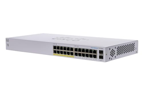 Cisco Business CBS110-24PP-D Unmanaged Switch | 24 Port GE | Partial PoE | 2x1G SFP Shared | Limited Lifetime Protection (CBS110-24PP-D)