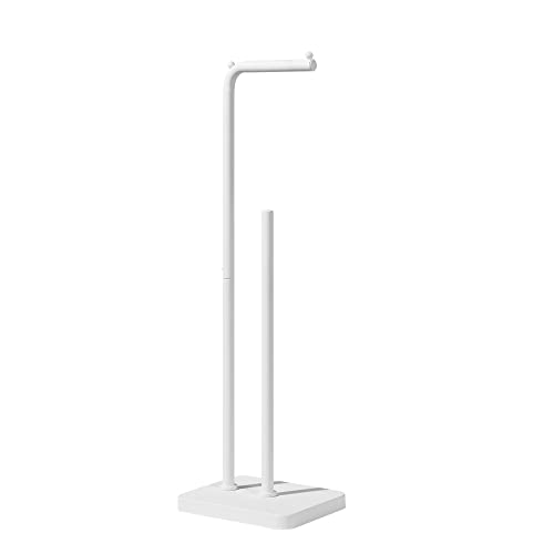 Sunnypoint Toilet Tissue Paper Roll Holder Square Base Stand With Reserve (Wht) #TOP4