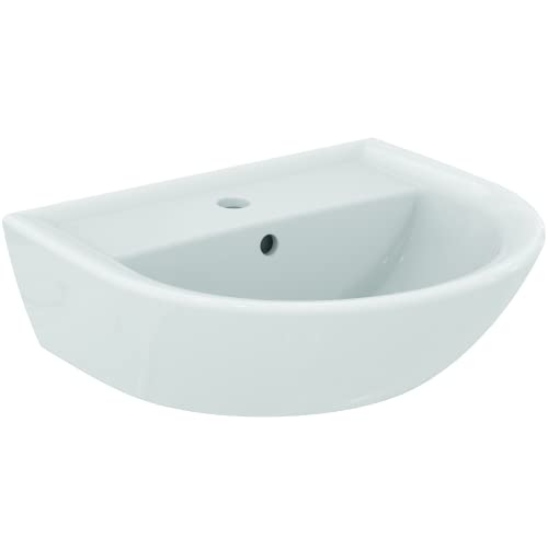 Ideal Standard - Eurovit, Lavabo monoforo da 500x440x175mm con foro della rubinetteria e troppopieno, Bianco