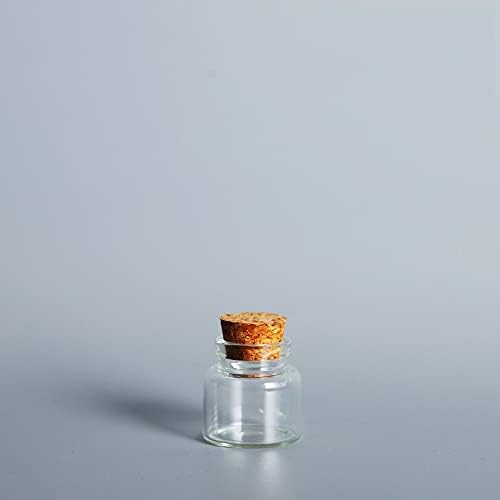 Danmu Art 20pcs 10ml 30mm x 30mm Mini Tiny Glass Bottles Jars with Cork Stoppers