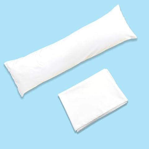 LeoTube Pillowcase for Most Body Pillows, Body Pillow Cover Compatible with Utopia Bedding Full Pillow for Adults-Envelope Closure & Breathable & Soft-Cover ONLY (White)(20x54inch) Cover