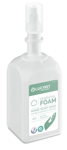 Lucart Essential Foam - Jabón de manos con fragancia neutra de 1 litro, caja de 6