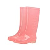 DEARMAMY wasserdichte rutschfeste Damen-Winterschuhe Aus Hochwertigem PVC-Material Hoher Regenschuh Zum Schutz Vor Nässe Leicht Zu Reinigen Verstauen
