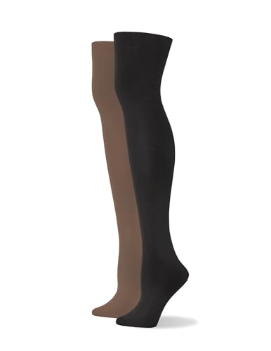 Image of no nonsense Women's Yoga Waistband Blackout Tights 2 Pair Pack
