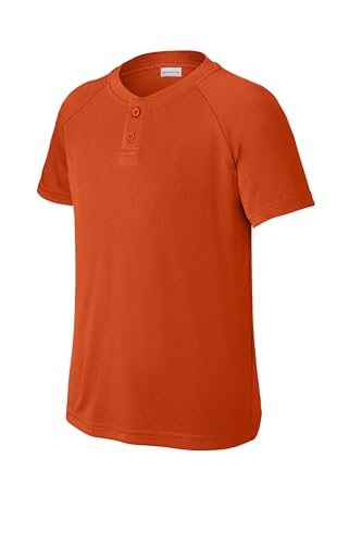 SPORT-TEK Youth PosiCharge Competitor 2-Button Henley | Spring & Summer T-Shirt, Athletic Fit Clothing for Boys & Girls3