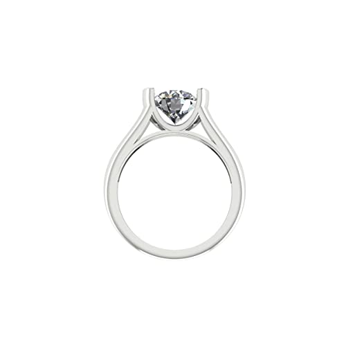 DALOZA 2.00CT Round Moissanite Half Bezel set, Engagement, Wedding 925 Silver Ring2