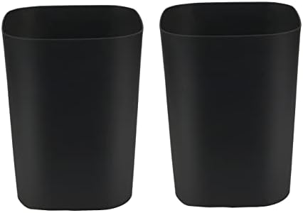 Besli 2 Gallon Small Trash Can Garbage Can Wastebasket for Bathroom Bedroom Kitchen Office (Black, 2 Pack)