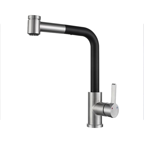 Mitigeur cuisine extractible inox pour grand évier