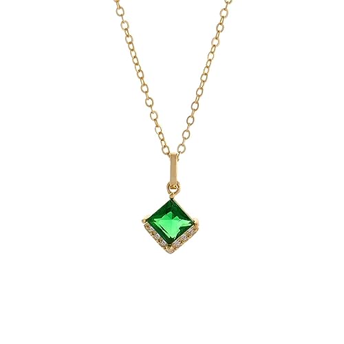 Collier de chaîne de clavicule KELIEQA pendentif vert pour look chic