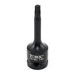 TEMO T40 3 Inch (76 mm) Long Torx Star 6 Point Black Impact Bit Socket Auto Repair Tool 1/2 Inch (12.7 mm) Square Drive