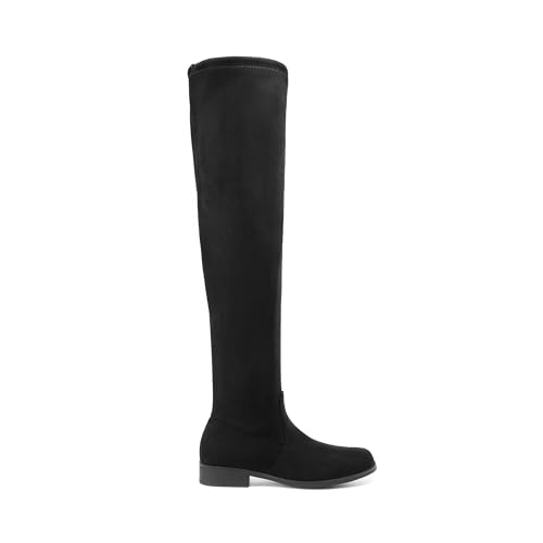 DREAM PAIRS Women's Thigh High Boots Low Block Heel Casual Fashion Over the Knee Boots2