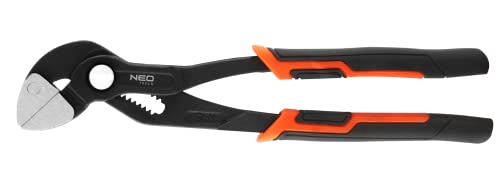 Flache Armaturen-Zange 250mm, Montagezange, flache Backen, Chrom-Vanadium-Stahl, Backenbreite 0-42mm, 2-Komponenten-Griff, gezahntes verstellbares Gelenk