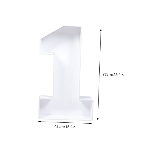 Cadre pour décoration anniversaire numéro 1 structure PS blanc rigide