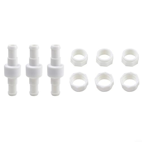 Kit de conectores de manguera para limpiadores de piscinas incluye piezas giratorias D20 y tuercas D15 (juego de tres)