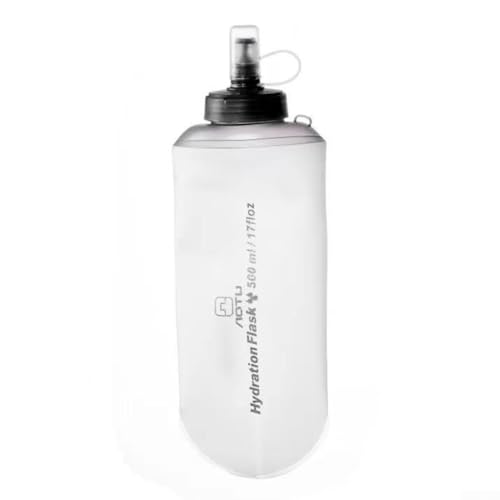 Bolsa de agua suave y duradera para actividades al aire libre, capacidad de 500 ml con tecnología antiderrame para hidratación (blanco)