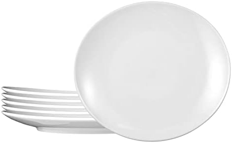 Seltmann Weiden Commercial Dinnerware, Meran Porcelain Flat Coup Plate, Oval Plate, White, 11.9 x 11-Inch, Set of 6