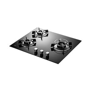 KAFF HBR 603 Built-in Hob/Hobtop 3 Burners, Auto Electric Ignition Glass Top, 60 CM, Powerful Brass Burners, 8 MM Thick Toughened Glass, Enamelled…