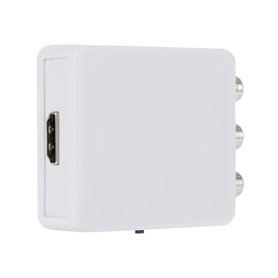HDMI-Compatible to AV R/CA CVSB L/R Video Scaler Adapter HD 1080P Video Box Converter AV to HD-MI ConverterFor PC HDTV Projector(AV2HD White)