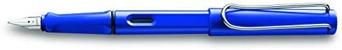 Lamy Safari Fountain Pen (14M) Blue & 5 Black Ink Cartridges