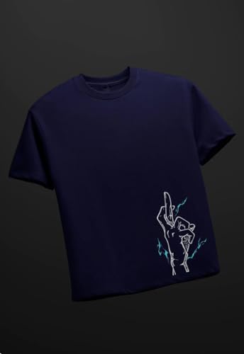 Buy Brief Chickade Satoru Gojo - Jujutsu Kaisen - Oversized Tshirt (S, Navy) at Amazon.in - Image 3