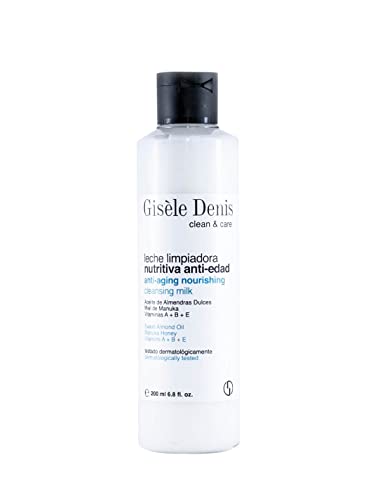 GISÈLE DENIS - Leche Limpiadora Facial Desmaquillante, 200 ml, Nutre, Cuida y Limpia la Piel, Antiedad, con Aceite de Almendras, Miel de Manuka y Vitaminas