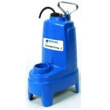 Goulds PV41A1, Model PV4, PV Series, Vortex Submersible Sewage Pump with T-Spliced Wide Angle Float Switch, 4/10 HP, 115 Volts, 1 Ph, 2" NPT Vertical Discharge, 70 GPM Max, 17 ft Max Head, 10 ft Cord