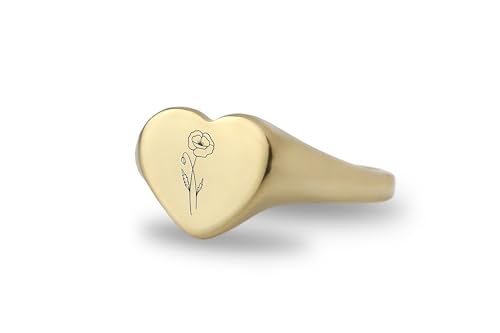 Bague fleur de naissance gravée en or pour célébrer votre histoire avec poésie