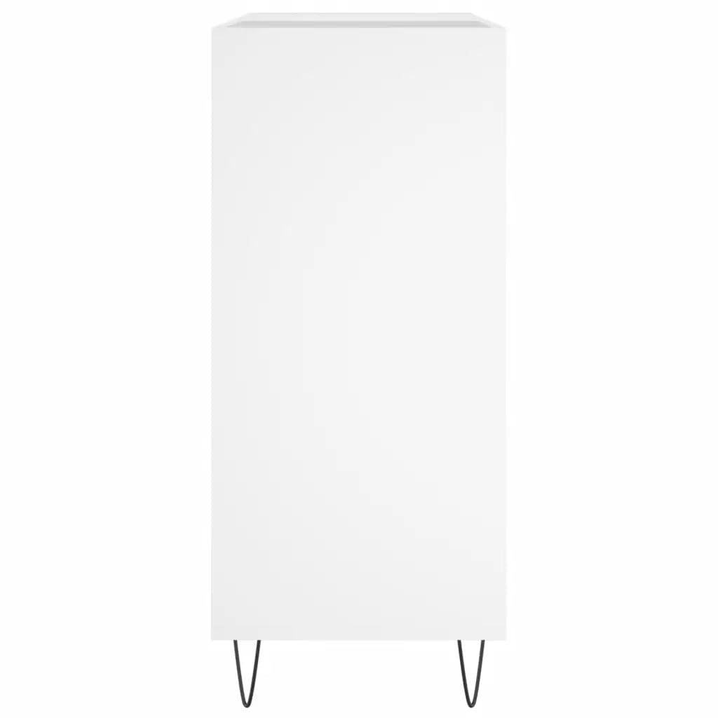 Helloshop26 Armadietto a dischi classico pratico, 84,5 x 38 x 89 cm, in legno di ingegneria, bianco 02_0049167
