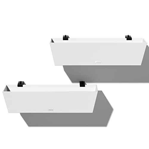 Image of Veradek Pure Series Railing Planter - Tapered Window Box with Bracket