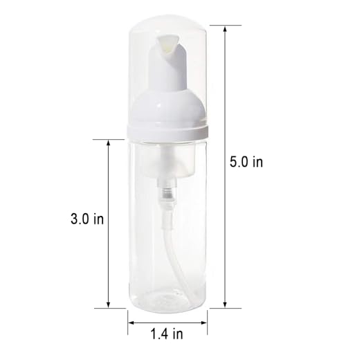 12 Pcs Empty Bottle Travel Soap Bottle | Plastic Foam Dispenser Bottle | Mini Foaming Soap Pump Dispenser for Cleaning, Travel, Cosmetics Packaging (2 oz)2