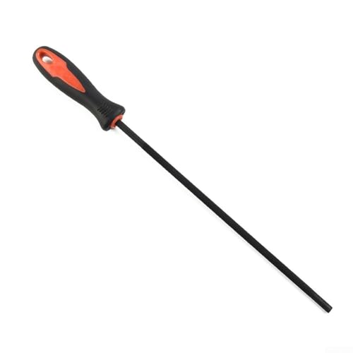 Afilador de cadena de motosierra de acero de alto carbono, mango de plástico redondo de 28,5 cm de longitud para mantenimiento en motosierras eléctricas de gas pequeñas y grandes (4 mm)