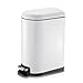 Pattumiera a pedale in acciaio inox con coperchio, cestino per rifiuti a pedale sottile per bagno, cucina e ufficio (10 l, bianco)