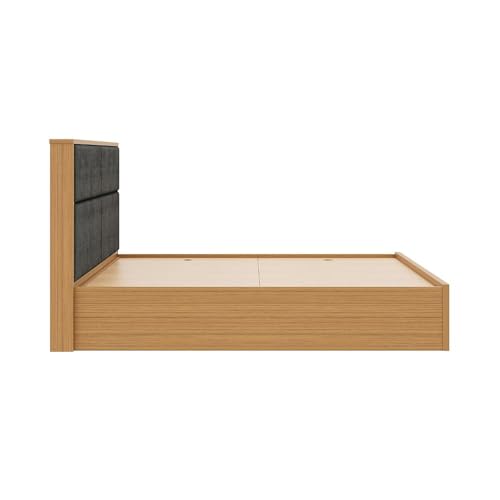 Image of Wakefit Bed | 3 Yr Warranty | Bed Queen Size, Storage Box & Foam-Cushioned Upholstery Headboard, Density: 680-750 kg /m, Termite & Borer Resistant, Fits Mattresses Up to 8 inches (Eclipse78x60- UT)