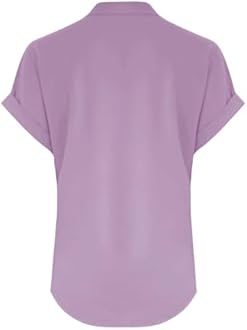 Ladies Tops 2025 Women's Summer Cotton Linen Cap Sleeve T-Shirt Button V Neck Tunic Tops Fashion Baggy Solid Plain Shirts Trendy Blouse 1