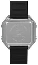 Indietro view of the Q&Q M206J003Y Digital Resin Watch, showing the stainless steel case back and strap attachment.