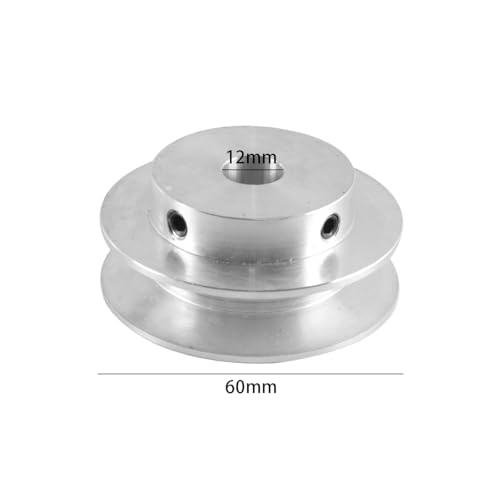 Durlo 60 mm Außendurchmesser, Einzelrillen-Riemenscheibe – 12 mm feste Bohrung für Bohrmaschine (passend für 6 mm PU-Rundriemen)