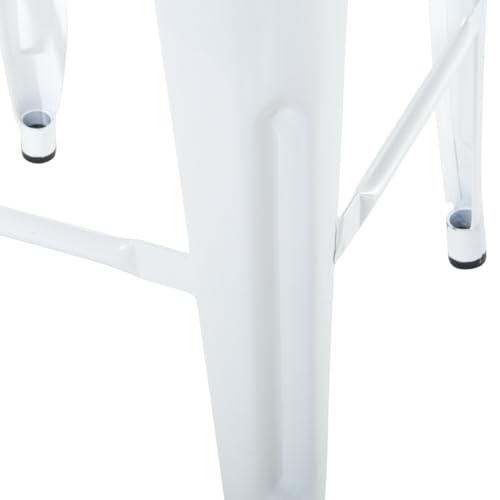 Set Di 2 Sgabelli Da Bar In Acciaio Bianco 60 Cm Impilabili Altezza Bancone Industriale - 7