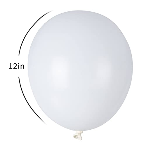 100Pcs White Balloons, 12 Inch Latex Balloons, Helium White Party Balloons For Birthday Baby Shower Wedding Graduation Holiday Anniversary Ballons Party Decor(With 2 White Ribbons) #TOP1