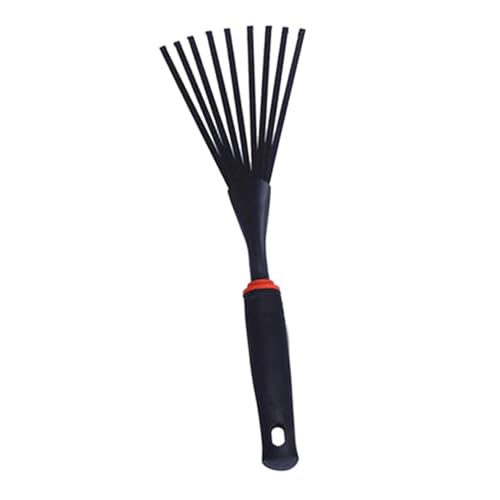 BESPORTBLE Gartenrechen Für Rasen Kompaktes Gartengerät Mit Gummigriff Tragbarer Handrechen Für Außenbereich Bodenlockerungsrechen Aus Eisen Für Gartenarbeit