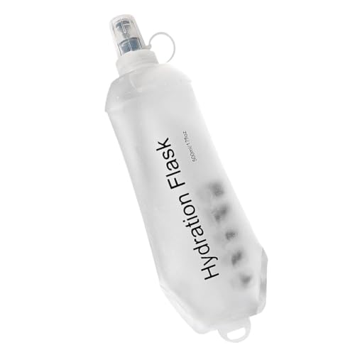 Pesfehhy Botella Blanda de 500 Ml, Botella de Agua Blanda Plegable de TPU para Mochila de Hidratación, Botella de Agua Plegable para Senderismo, Ciclismo, Escalada B